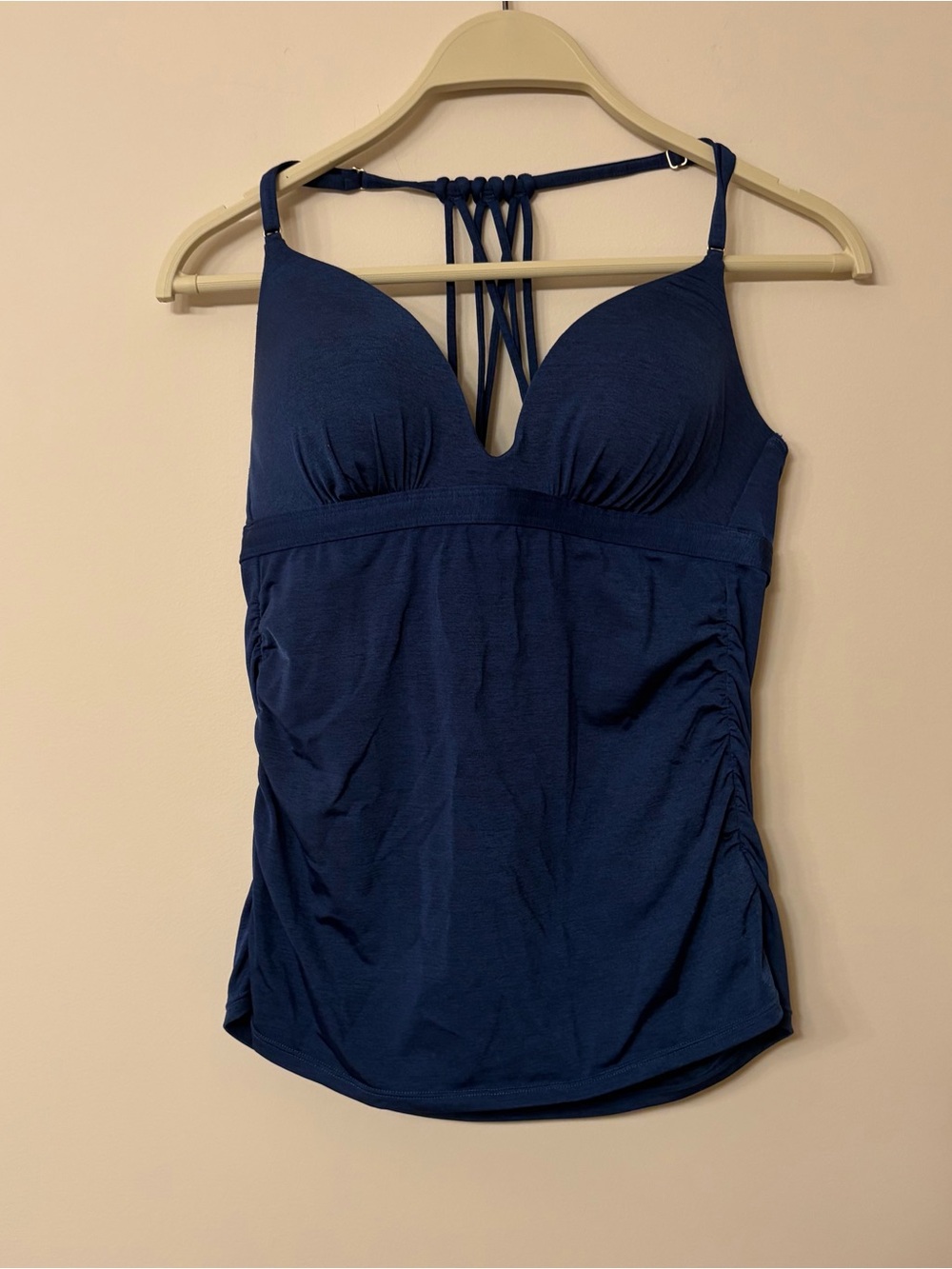 Athleta Tankini Top Blue Swim Suit Halter Top